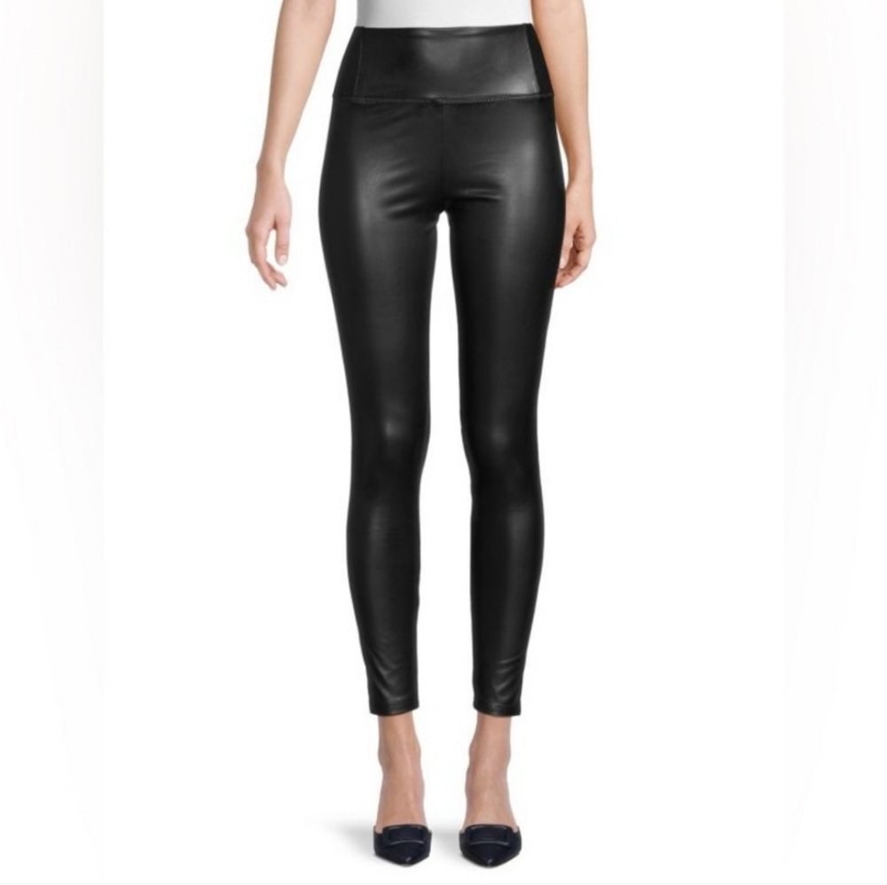PURE NAVY Black Faux Leather High Waisted Leggings